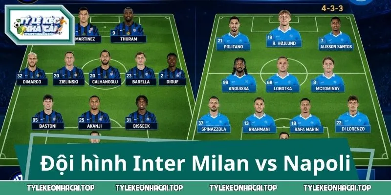 Đội hình Inter Milan vs Napoli với dàn cầu thủ xuất chúng