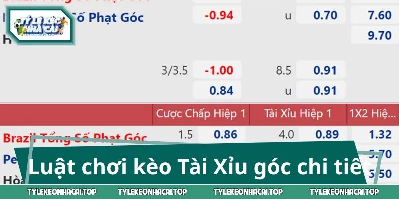 Luật chơi kèo Tài Xỉu góc chi tiết