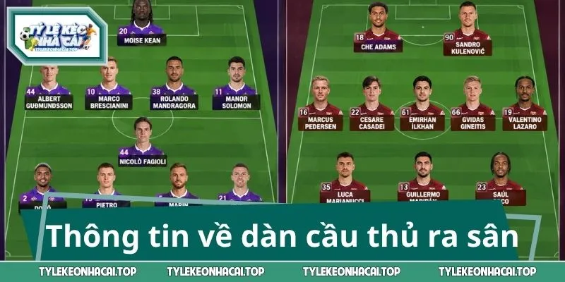 Thông tin về dàn cầu thủ ra sân